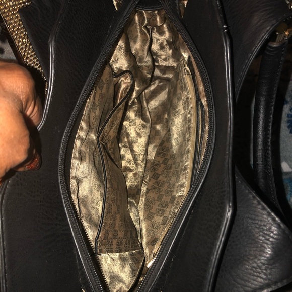 EUC Black Jewrled with Gold Hardware Handbag. - Picture 3 of 5